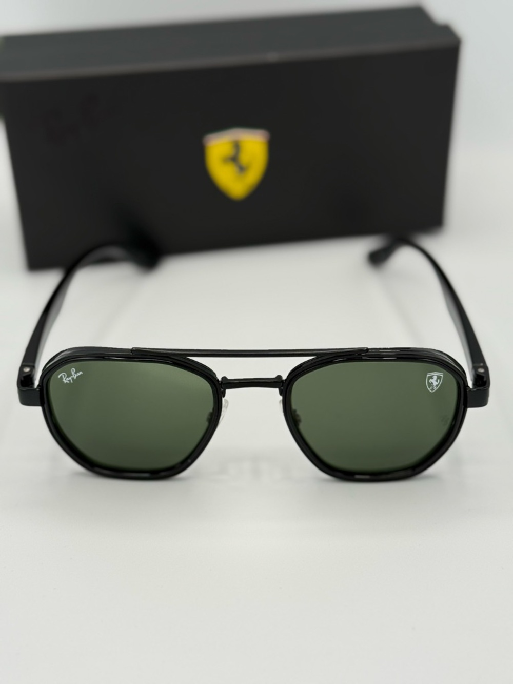 RB3676M Black Frame Green Lens Sunglasses